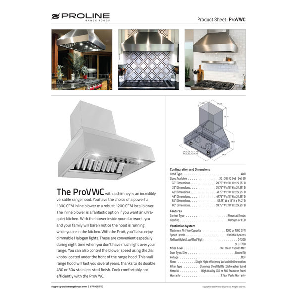 ProLine Range Hoods Range Hood Wayfair
